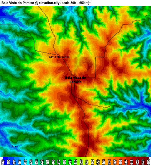 Zoom OUT 2x Bela Vista do Paraíso, Brazil elevation map