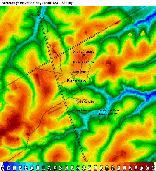 Zoom OUT 2x Barretos, Brazil elevation map