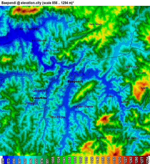 Zoom OUT 2x Baependi, Brazil elevation map