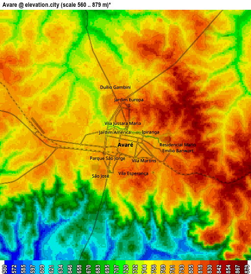 Zoom OUT 2x Avaré, Brazil elevation map