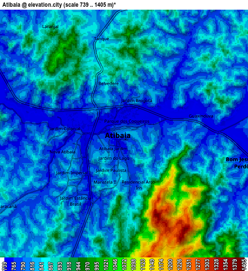 Zoom OUT 2x Atibaia, Brazil elevation map