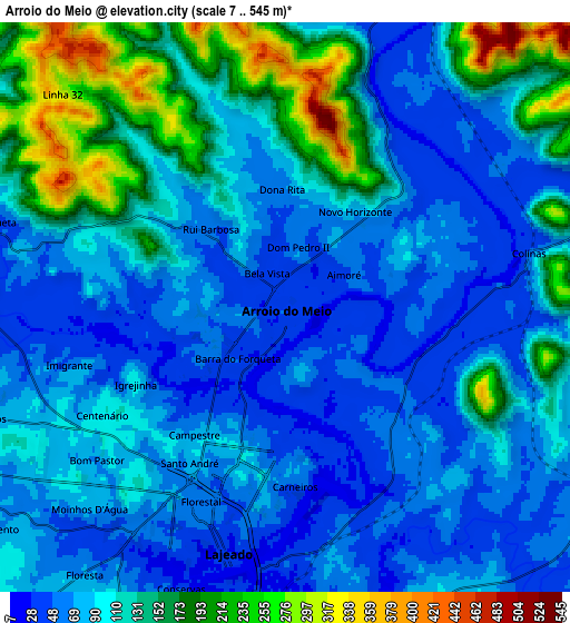 Zoom OUT 2x Arroio do Meio, Brazil elevation map