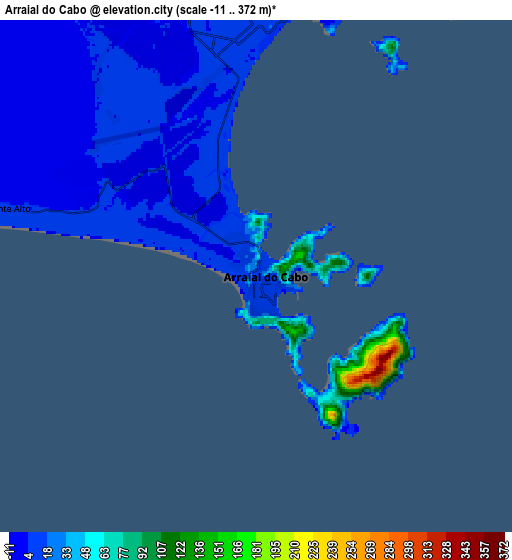 Zoom OUT 2x Arraial do Cabo, Brazil elevation map