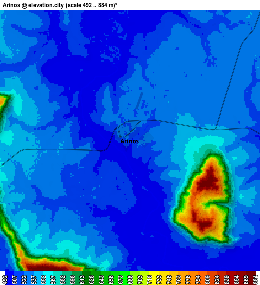 Zoom OUT 2x Arinos, Brazil elevation map