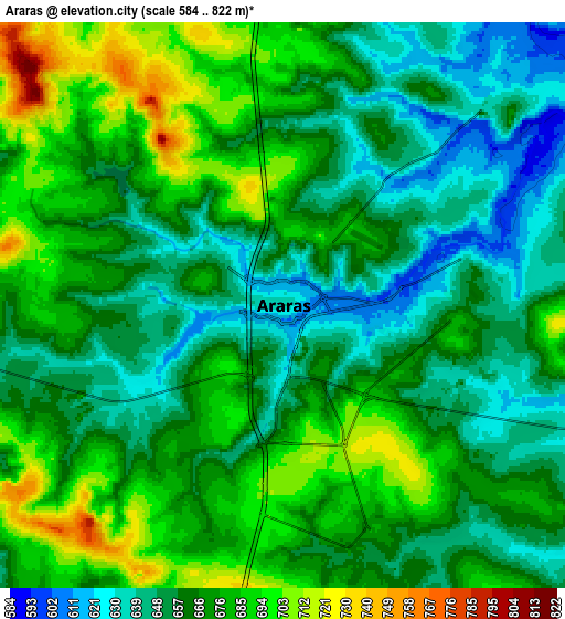 Zoom OUT 2x Araras, Brazil elevation map
