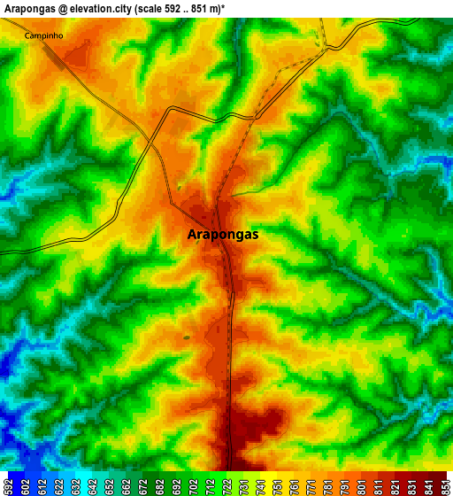 Zoom OUT 2x Arapongas, Brazil elevation map