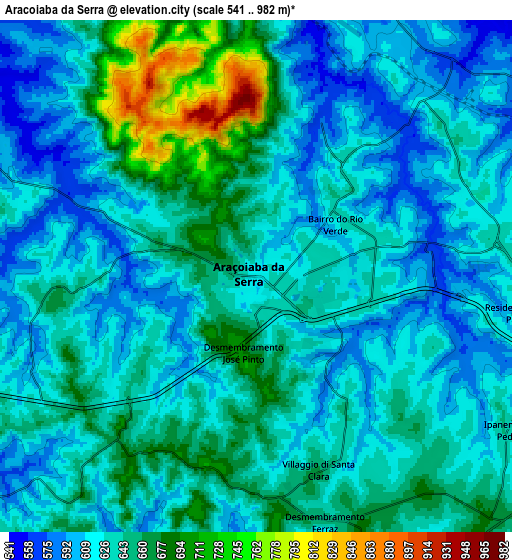 Zoom OUT 2x Araçoiaba da Serra, Brazil elevation map