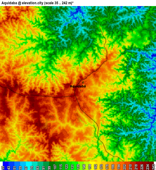 Zoom OUT 2x Aquidabã, Brazil elevation map