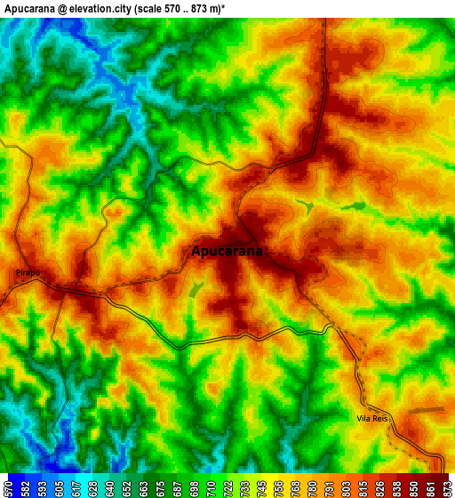 Zoom OUT 2x Apucarana, Brazil elevation map