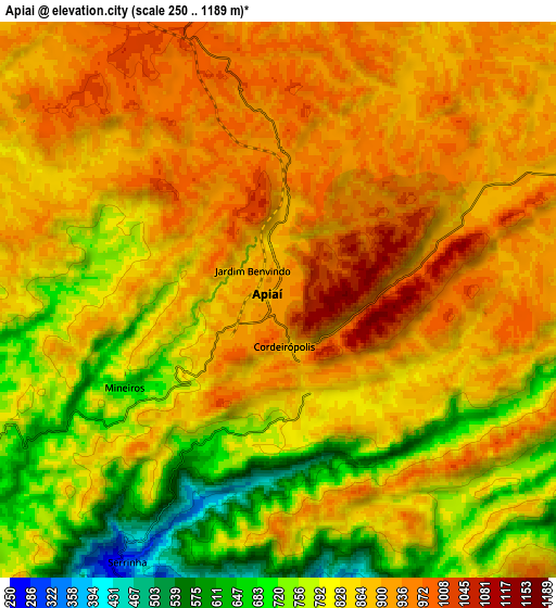 Zoom OUT 2x Apiaí, Brazil elevation map