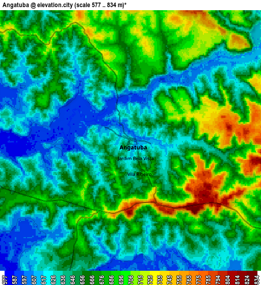 Zoom OUT 2x Angatuba, Brazil elevation map