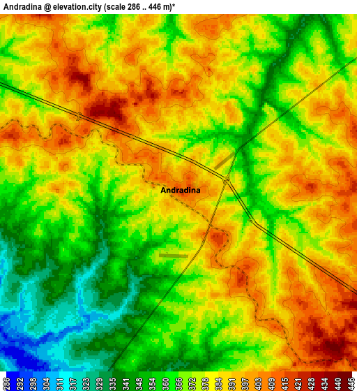 Zoom OUT 2x Andradina, Brazil elevation map
