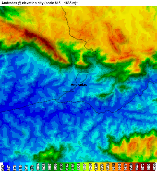 Zoom OUT 2x Andradas, Brazil elevation map