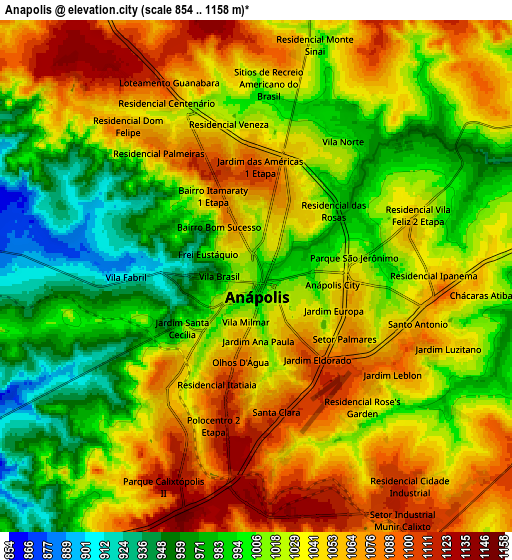 Zoom OUT 2x Anápolis, Brazil elevation map