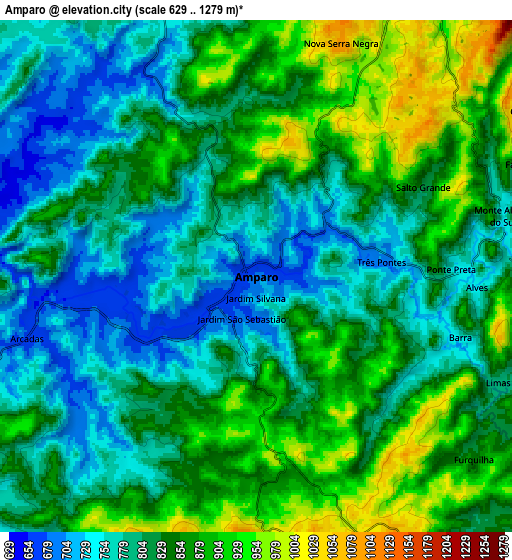 Zoom OUT 2x Amparo, Brazil elevation map