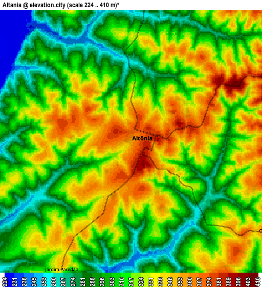 Zoom OUT 2x Altãnia, Brazil elevation map