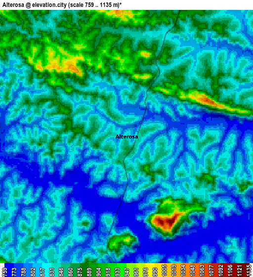 Zoom OUT 2x Alterosa, Brazil elevation map