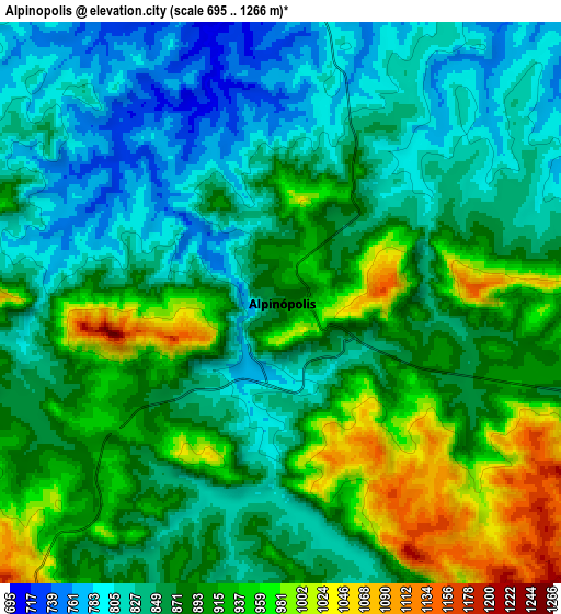 Zoom OUT 2x Alpinópolis, Brazil elevation map