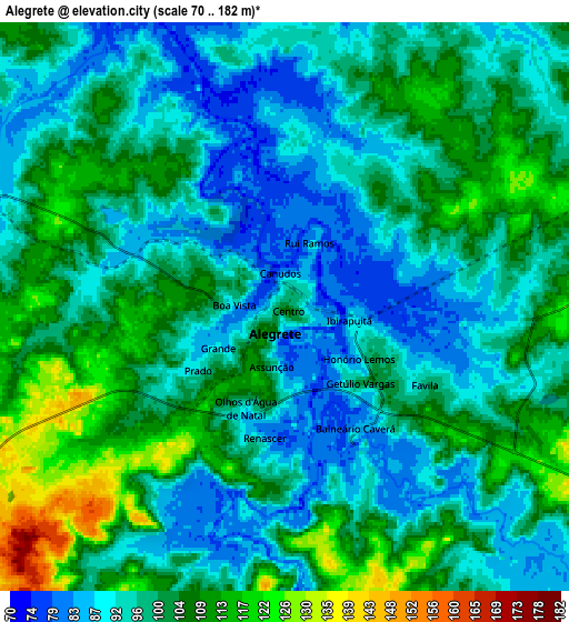 Zoom OUT 2x Alegrete, Brazil elevation map