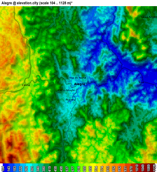 Zoom OUT 2x Alegre, Brazil elevation map