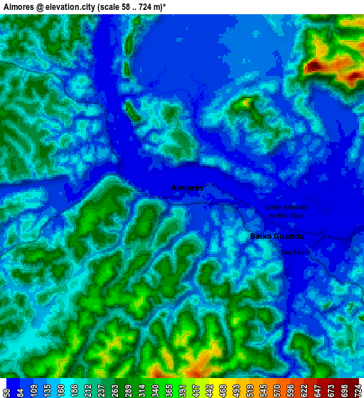 Zoom OUT 2x Aimorés, Brazil elevation map