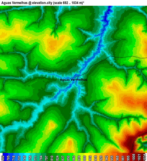 Zoom OUT 2x Águas Vermelhas, Brazil elevation map