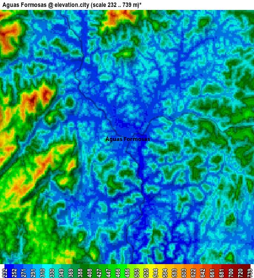 Zoom OUT 2x Águas Formosas, Brazil elevation map