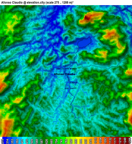Zoom OUT 2x Afonso Cláudio, Brazil elevation map