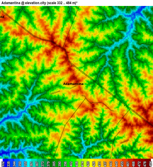 Zoom OUT 2x Adamantina, Brazil elevation map
