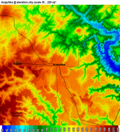 Zoom OUT 2x Acajutiba, Brazil elevation map