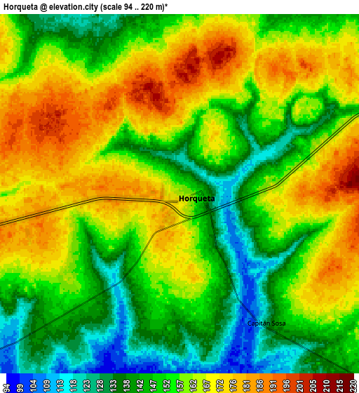 Zoom OUT 2x Horqueta, Paraguay elevation map
