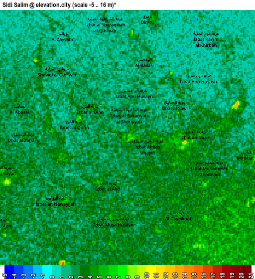 Zoom OUT 2x Sīdī Sālim, Egypt elevation map