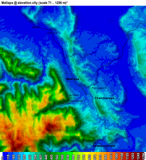 Zoom OUT 2x Matlapa, Mexico elevation map