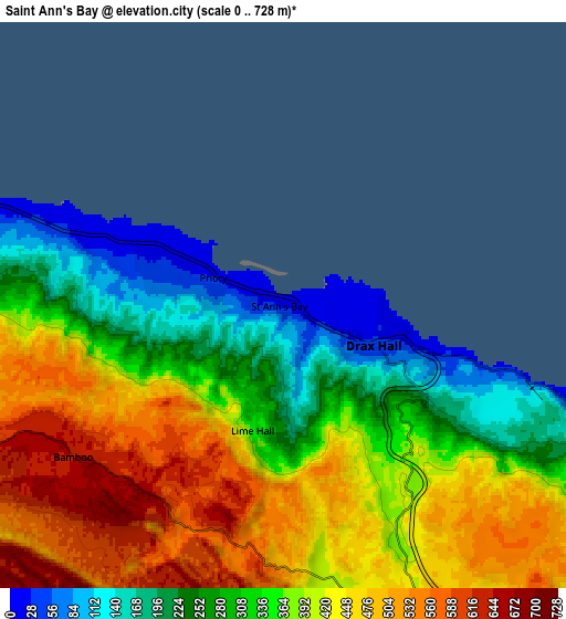 Zoom OUT 2x Saint Ann’s Bay, Jamaica elevation map