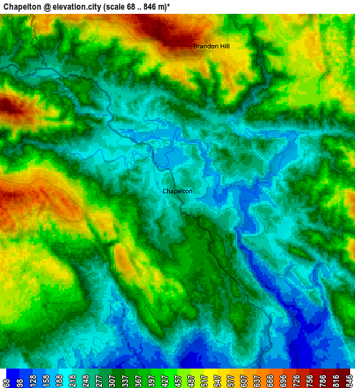 Zoom OUT 2x Chapelton, Jamaica elevation map