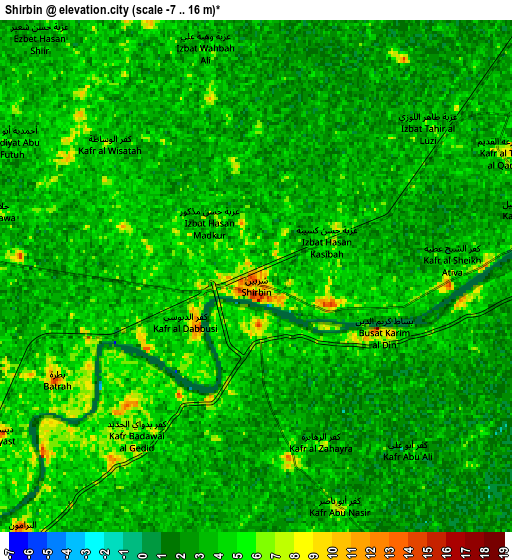 Zoom OUT 2x Shirbīn, Egypt elevation map