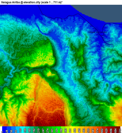 Zoom OUT 2x Veragua Arriba, Dominican Republic elevation map