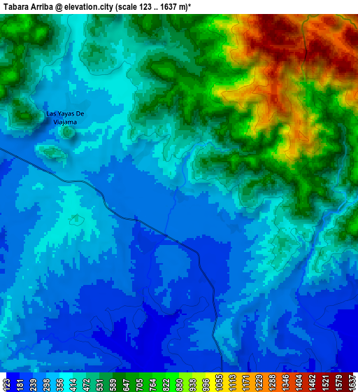 Zoom OUT 2x Tábara Arriba, Dominican Republic elevation map