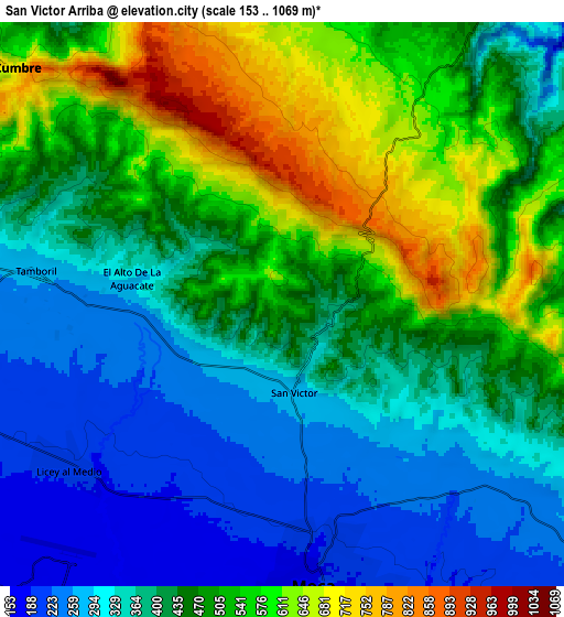 Zoom OUT 2x San Víctor Arriba, Dominican Republic elevation map