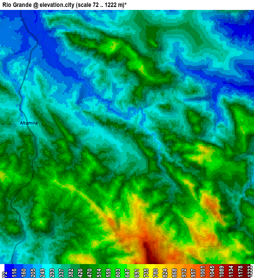 Zoom OUT 2x Río Grande, Dominican Republic elevation map