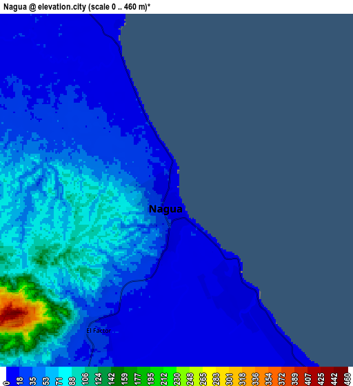 Zoom OUT 2x Nagua, Dominican Republic elevation map