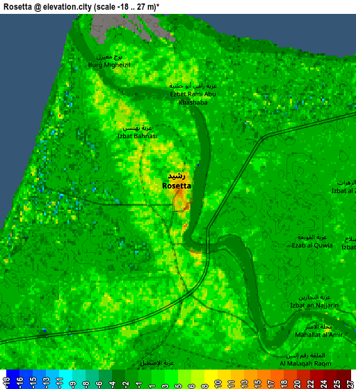 Zoom OUT 2x Rosetta, Egypt elevation map