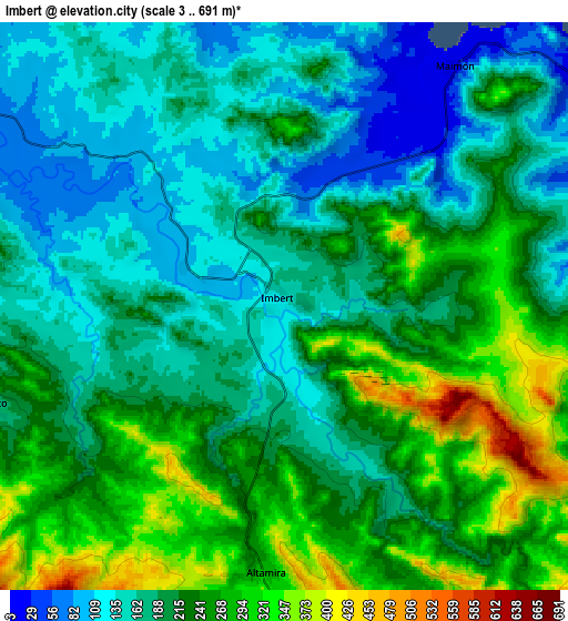 Zoom OUT 2x Imbert, Dominican Republic elevation map