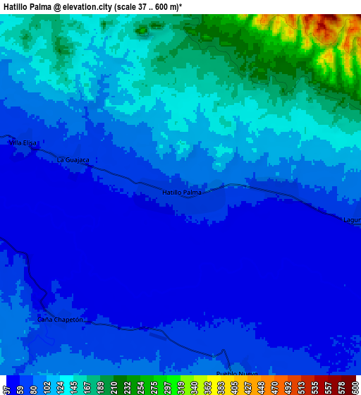 Zoom OUT 2x Hatillo Palma, Dominican Republic elevation map