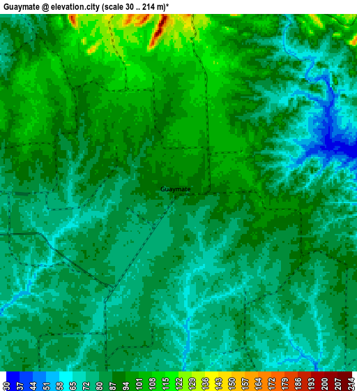 Zoom OUT 2x Guaymate, Dominican Republic elevation map