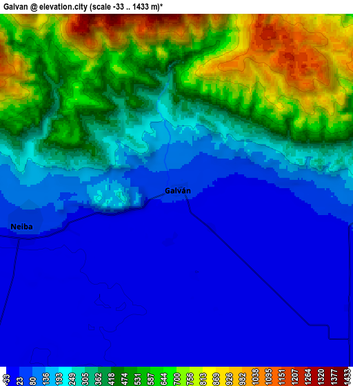 Zoom OUT 2x Galván, Dominican Republic elevation map