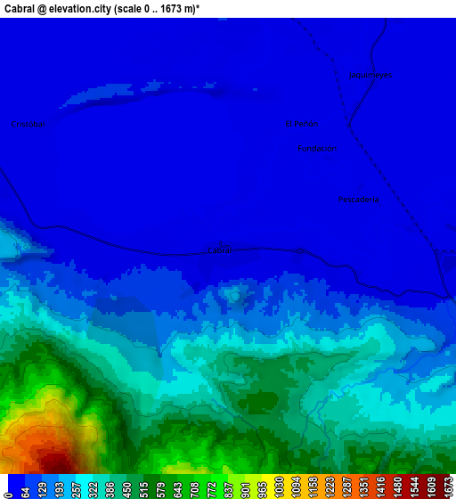 Zoom OUT 2x Cabral, Dominican Republic elevation map