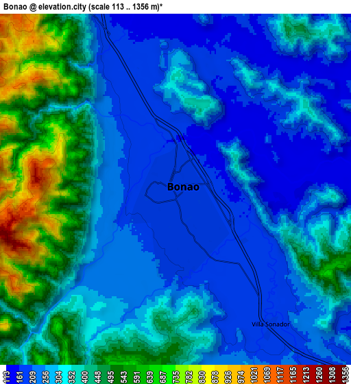 Zoom OUT 2x Bonao, Dominican Republic elevation map