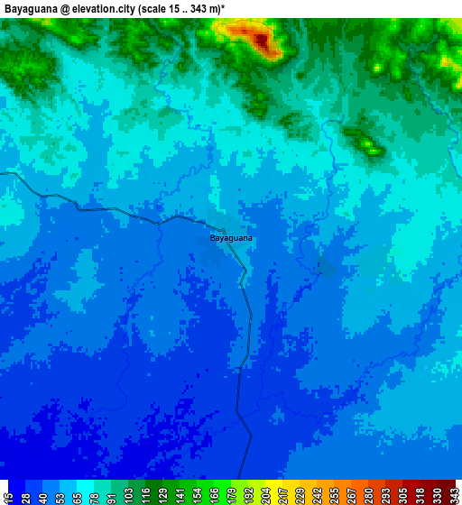 Zoom OUT 2x Bayaguana, Dominican Republic elevation map