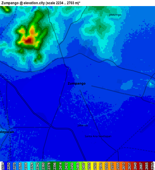 Zoom OUT 2x Zumpango, Mexico elevation map